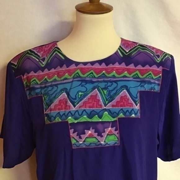 Vintage 80s bright fun tunic - Picture 5 of 10